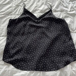Express XL polka dot black tank top